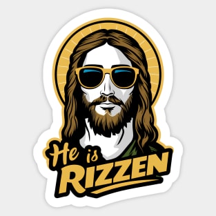 HE IS RIZZEN FUNNY JESUS Sticker